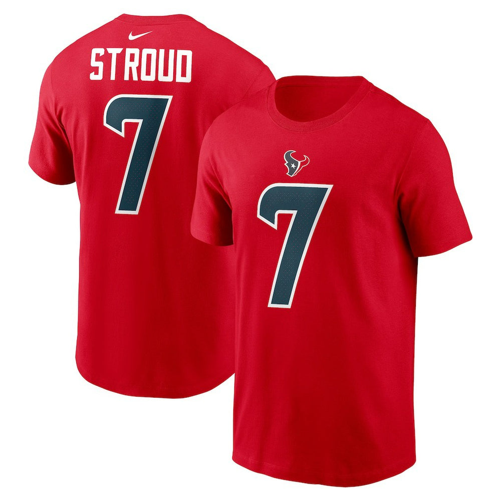 C.J. Stroud Houston Texans Player Name & Number T-Shirt Red | Nike for Sale