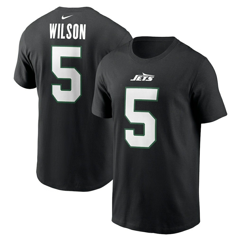Garrett Wilson New York Jets Name & Number T-Shirt Black | Nike for Sale