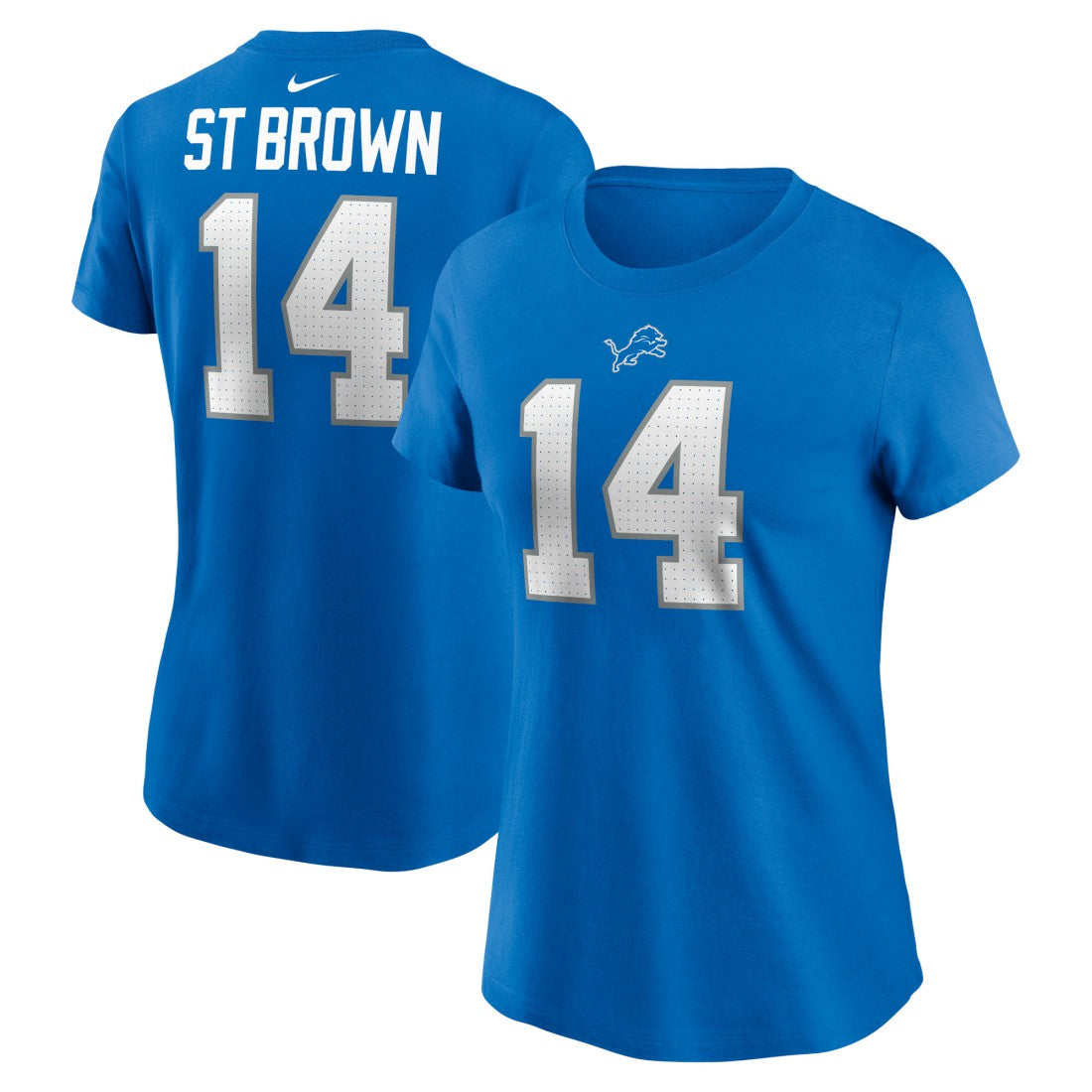 Amon-Ra St. Brown Detroit Lions Women's Player Name & Number T-Shirt Blue | Nike for Sale