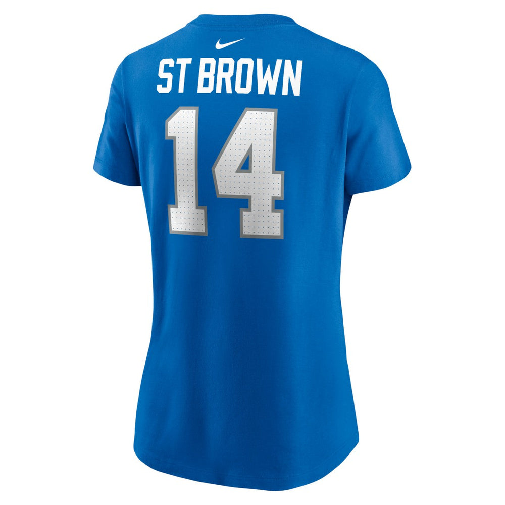 Amon-Ra St. Brown Detroit Lions Women's Player Name & Number T-Shirt Blue | Nike for Sale