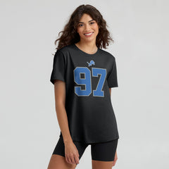 Aidan Hutchinson Detroit Lions Women's Player Name & Number T-Shirt Black | Nike for Sale