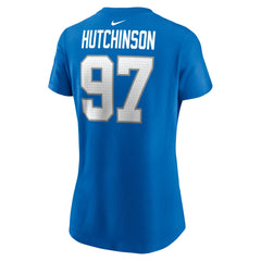 Aidan Hutchinson Detroit Lions Women's Player Name & Number T-Shirt Blue | Nike for Sale