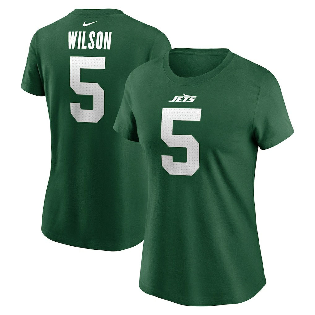 Garrett Wilson New York Jets Women's Player Name & Number T-Shirt Green | Nike for Sale
