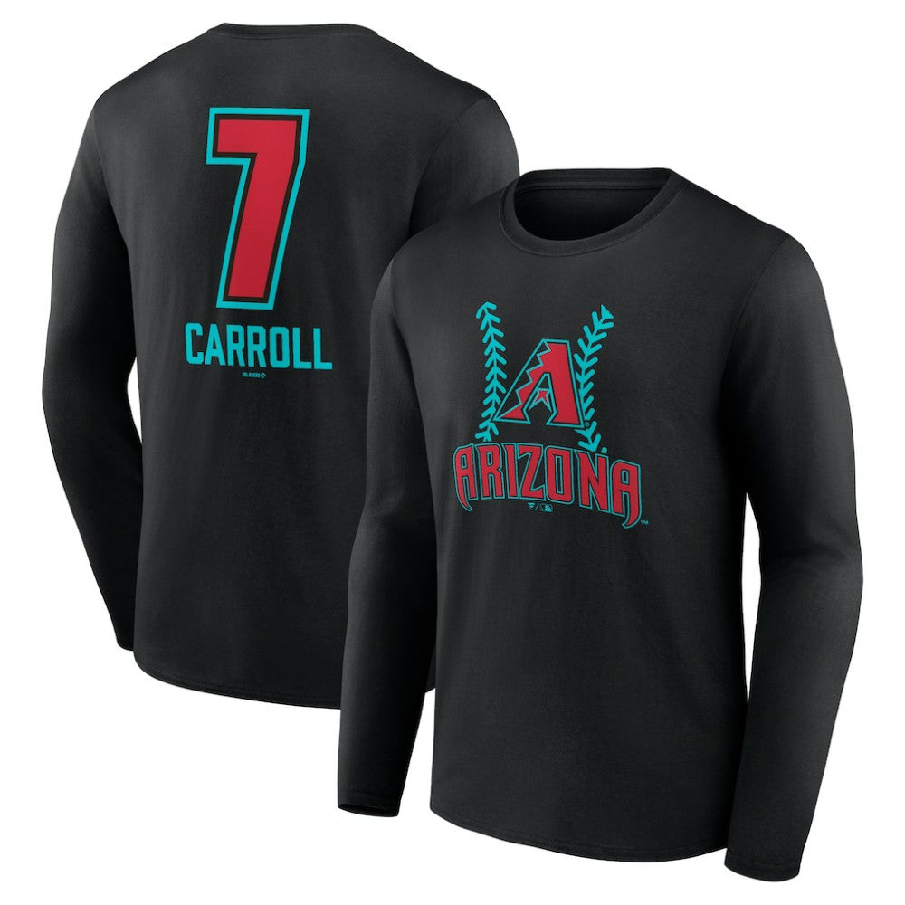 Corbin Carroll Arizona Diamondbacks Name & Number Fastball Long Sleeve T-Shirt - MLB