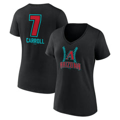 Corbin Carroll Arizona Diamondbacks Women's Name & Number Fastball V-Neck T-Shirt - MLB