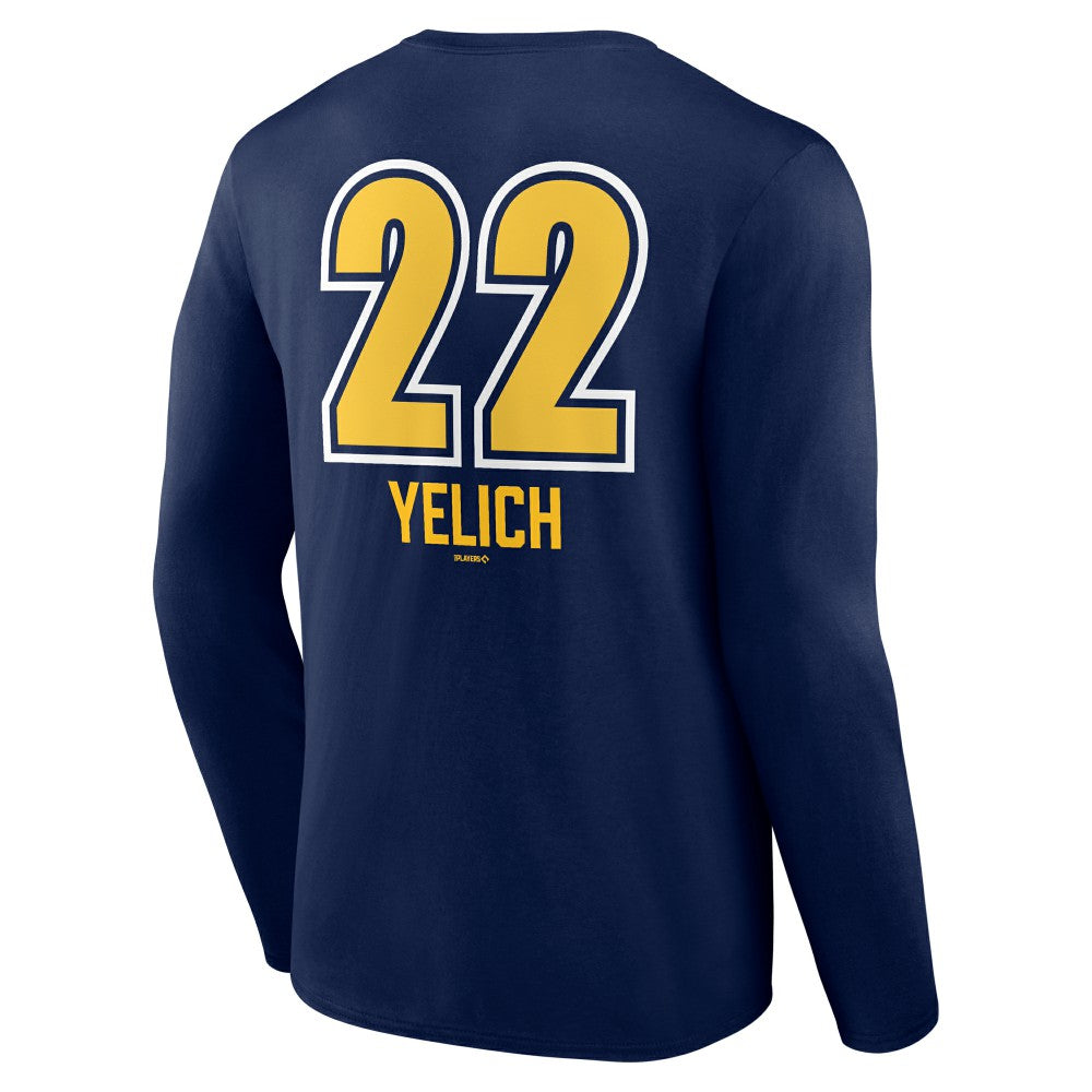 Christian Yelich Milwaukee Brewers Name & Number Fastball Long Sleeve T-Shirt - MLB