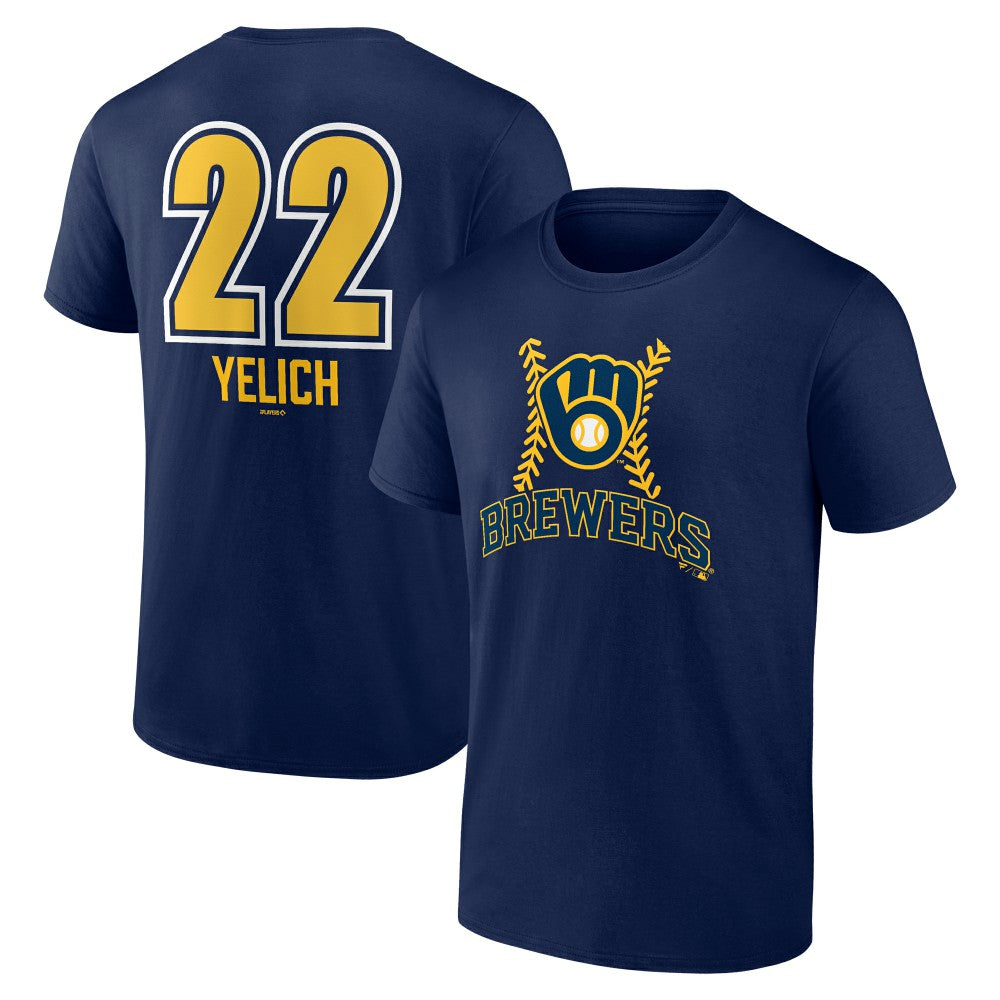 Christian Yelich Milwaukee Brewers Name & Number Fastball T-Shirt - MLB