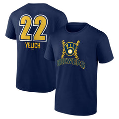 Christian Yelich Milwaukee Brewers Name & Number Fastball T-Shirt - MLB