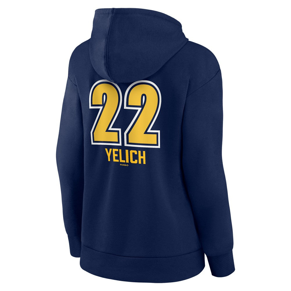 Christian Yelich Milwaukee Brewers Women's Name & Number Fastball Pullover Hoodie - MLB