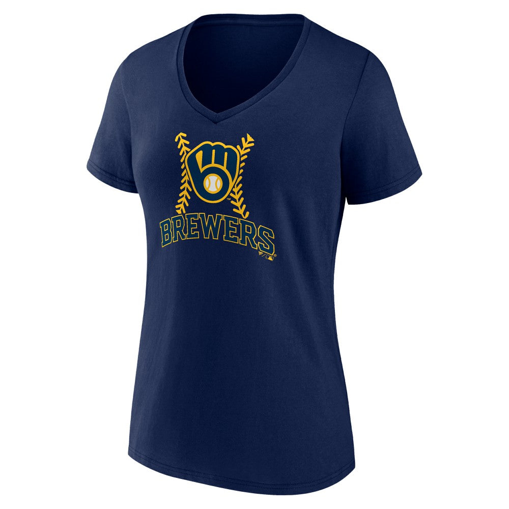 Christian Yelich Milwaukee Brewers Women's Name & Number Fastball V-Neck T-Shirt - MLB