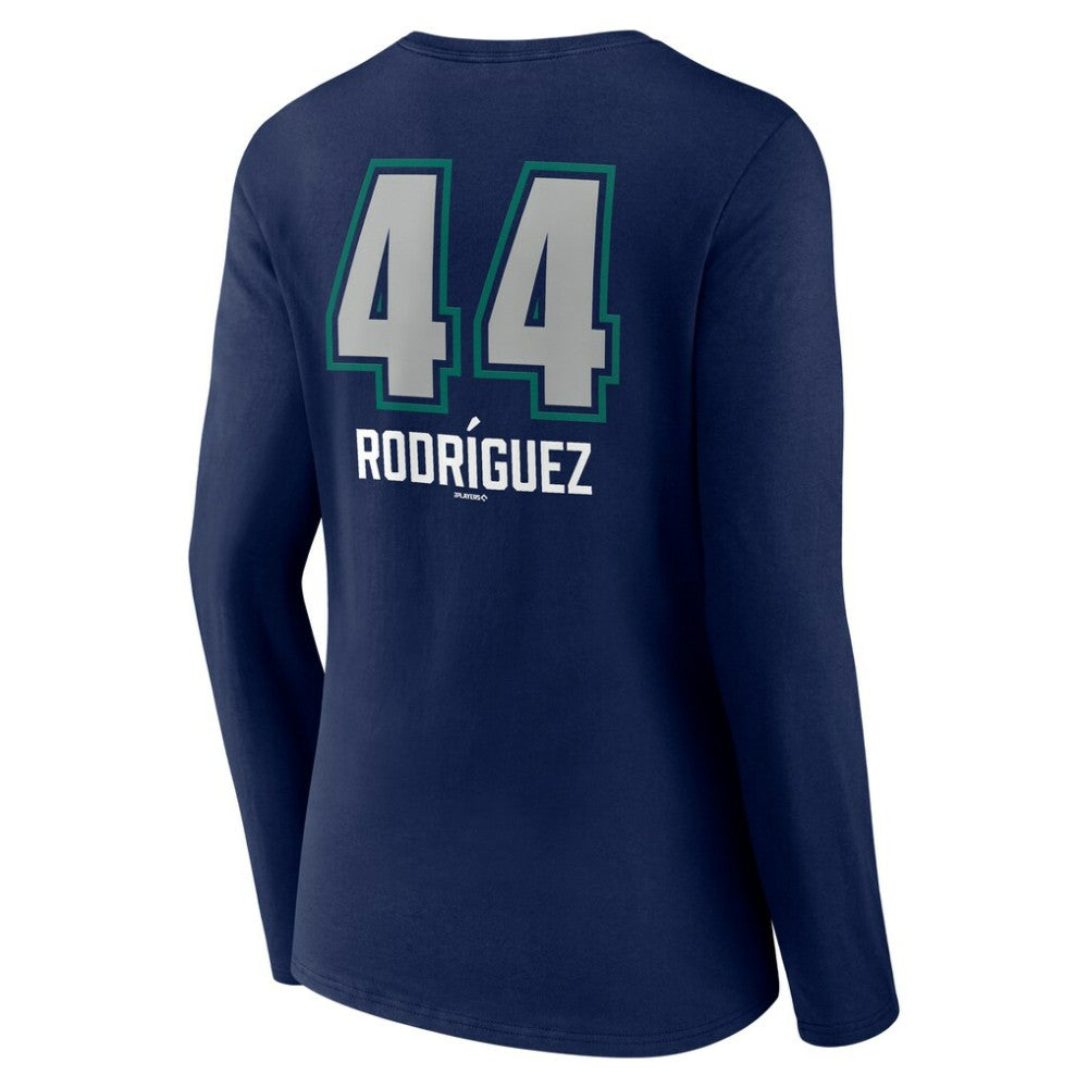 Julio Rodríguez Seattle Mariners Women's Name & Number Fastball V-Neck Long Sleeve T-Shirt - MLB