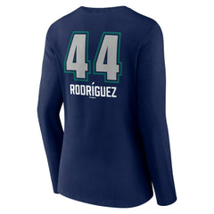 Julio Rodríguez Seattle Mariners Women's Name & Number Fastball V-Neck Long Sleeve T-Shirt - MLB