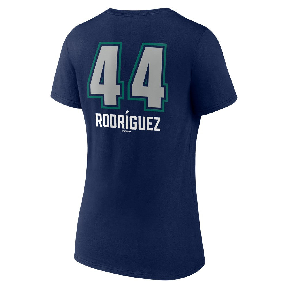 Julio Rodríguez Seattle Mariners Women's Name & Number Fastball V-Neck T-Shirt - MLB