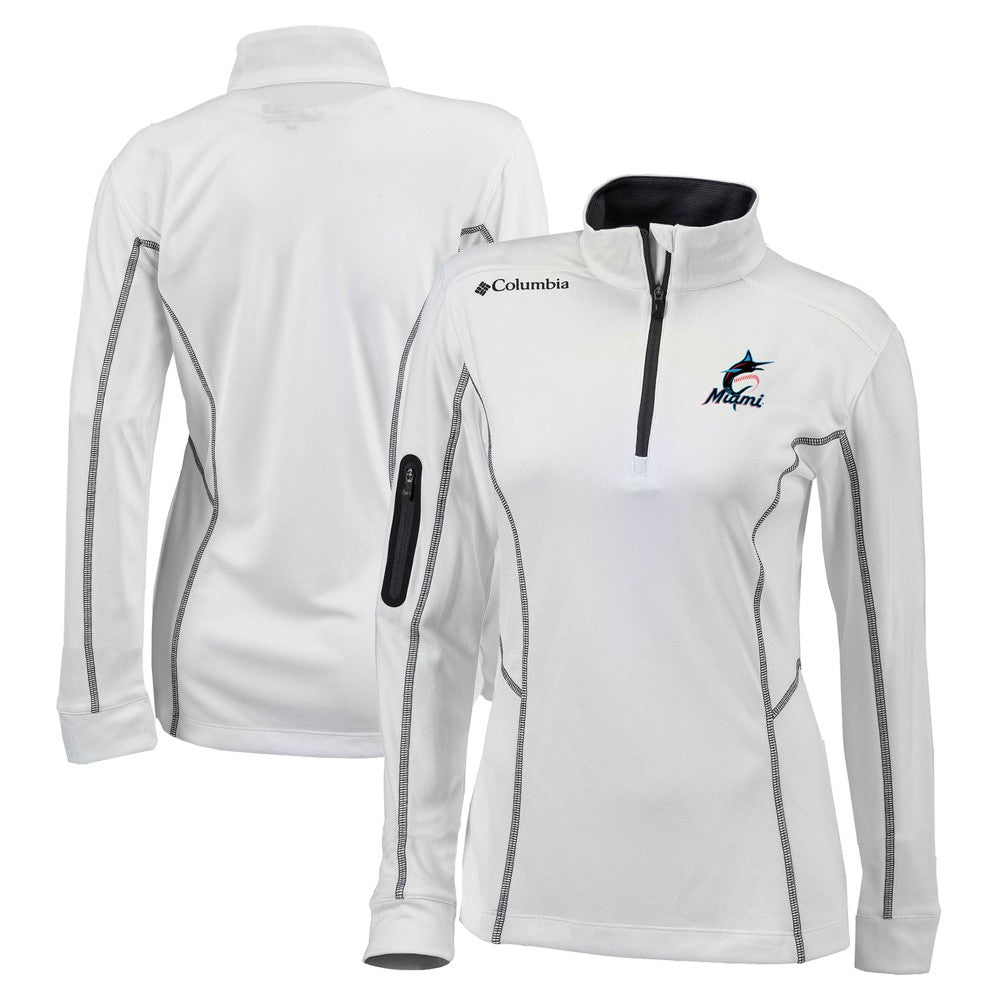 Miami Marlins Columbia Women's Omni-Wick Shotgun Quarter-Zip Pullover Top - MLB