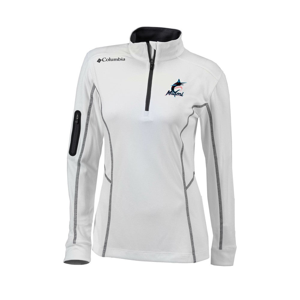 Miami Marlins Columbia Women's Omni-Wick Shotgun Quarter-Zip Pullover Top - MLB