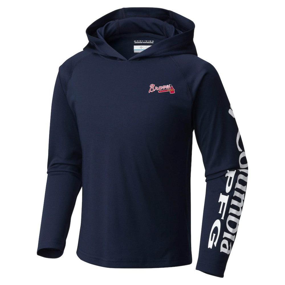 Atlanta Braves Columbia Youth Terminal Tackle Long Sleeve Hoodie T-Shirt - MLB