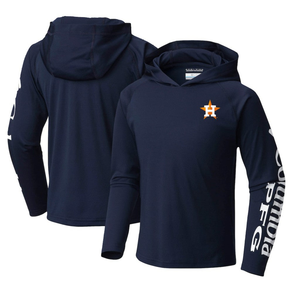 Houston Astros Columbia Youth Terminal Tackle Long Sleeve Hoodie T-Shirt - MLB