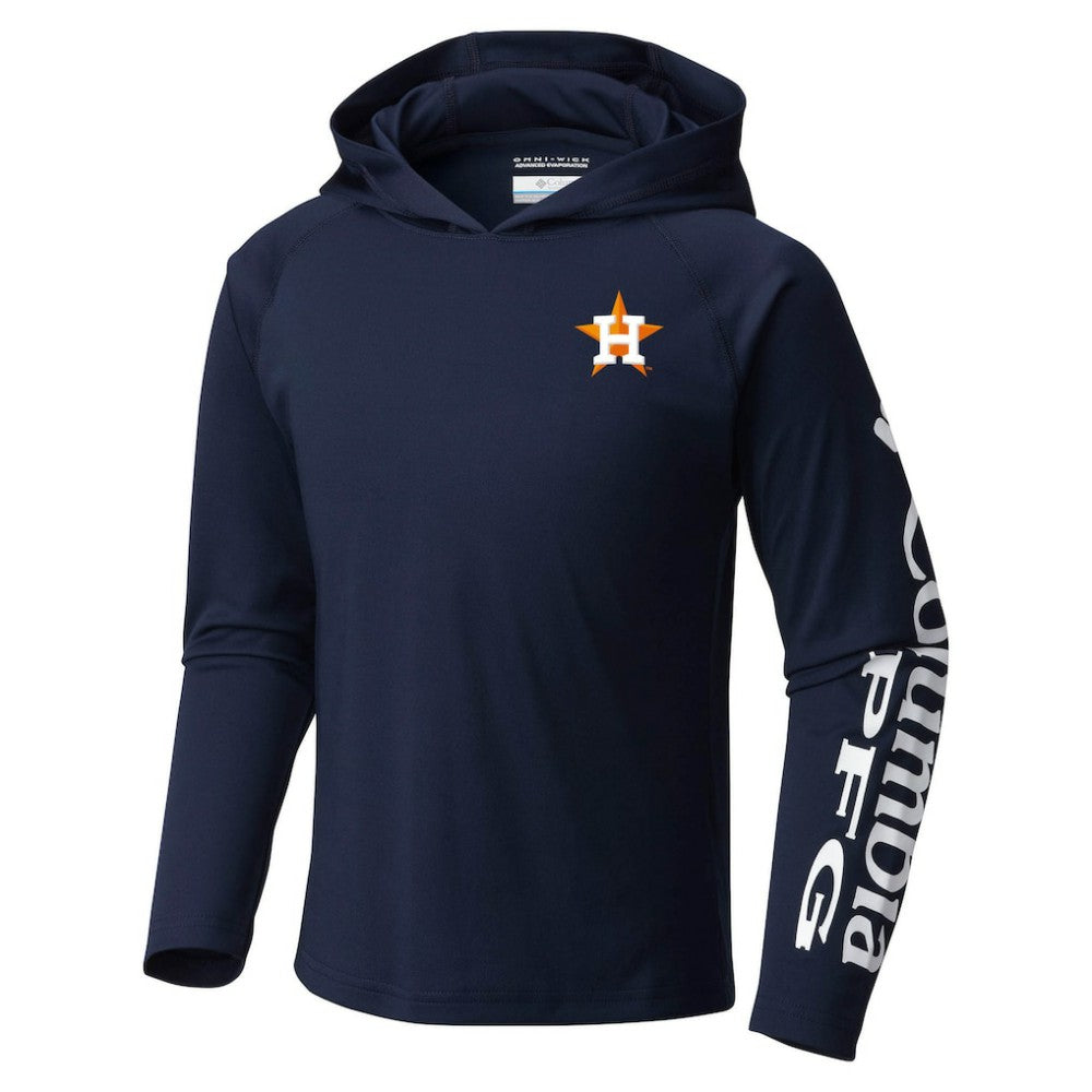 Houston Astros Columbia Youth Terminal Tackle Long Sleeve Hoodie T-Shirt - MLB