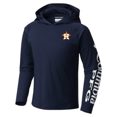 Houston Astros Columbia Youth Terminal Tackle Long Sleeve Hoodie T-Shirt - MLB