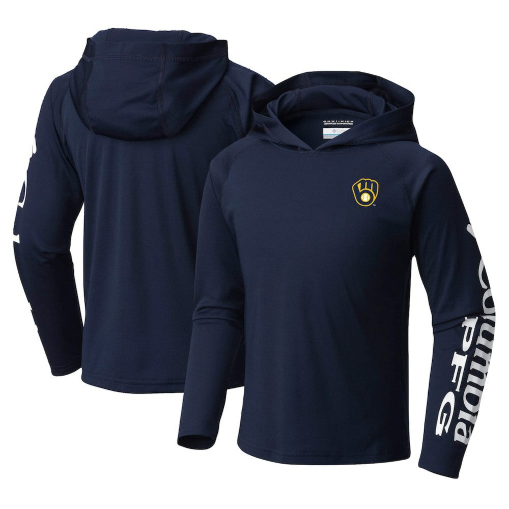 Milwaukee Brewers Columbia Youth Terminal Tackle Long Sleeve Hoodie T-Shirt - MLB