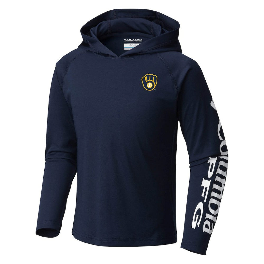 Milwaukee Brewers Columbia Youth Terminal Tackle Long Sleeve Hoodie T-Shirt - MLB