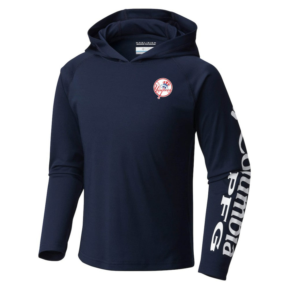 New York Yankees Columbia Youth Terminal Tackle Long Sleeve Hoodie T-Shirt - MLB