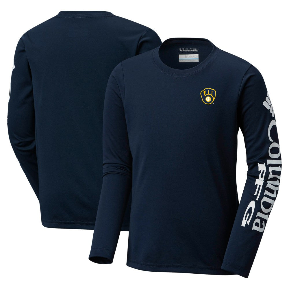 Milwaukee Brewers Columbia Youth Terminal Tackle Long Sleeve T-Shirt - MLB