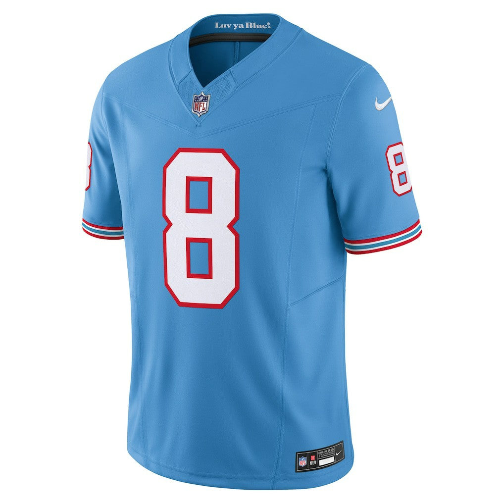 Will Levis Tennessee Titans Alternate Oilers Throwback Vapor F.U.S.E. Limited Jersey Light Blue | Nike for Sale