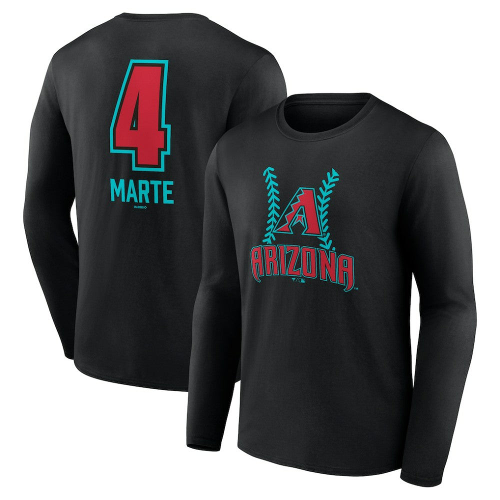 Ketel Marte Arizona Diamondbacks Name & Number Fastball Long Sleeve T-Shirt - MLB