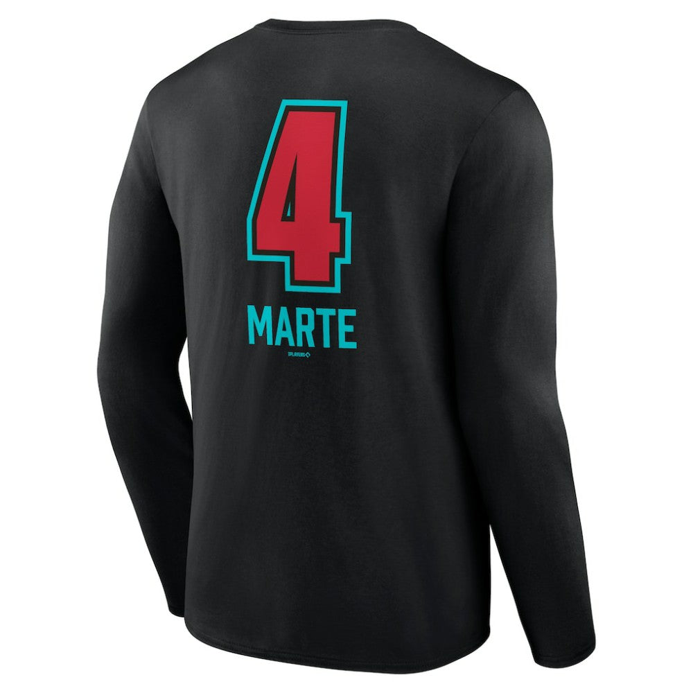 Ketel Marte Arizona Diamondbacks Name & Number Fastball Long Sleeve T-Shirt - MLB