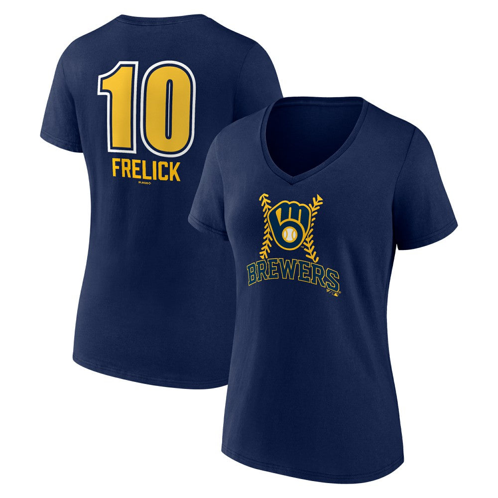 Sal Frelick Milwaukee Brewers Women's Name & Number Fastball V-Neck T-Shirt - MLB