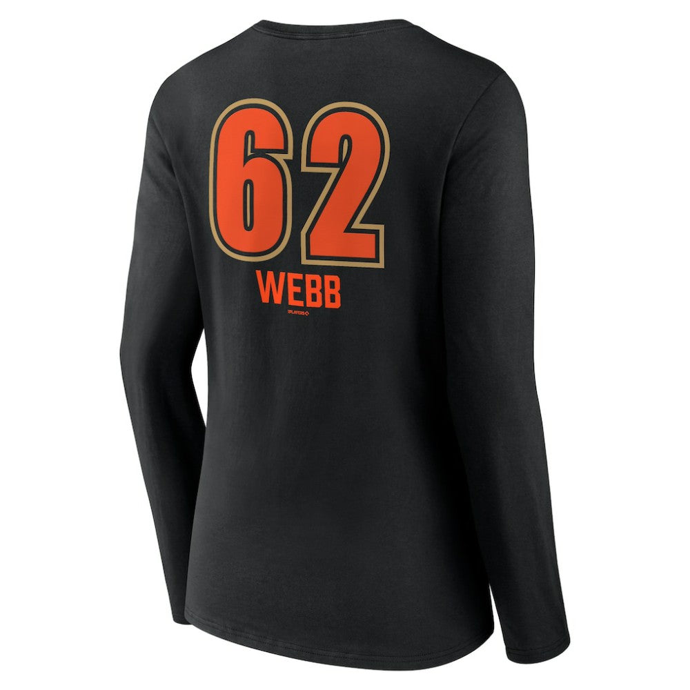 Logan Webb San Francisco Giants Women's Name & Number Fastball V-Neck Long Sleeve T-Shirt - MLB