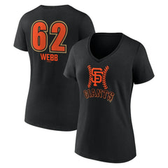 Logan Webb San Francisco Giants Women's Name & Number Fastball V-Neck T-Shirt - MLB