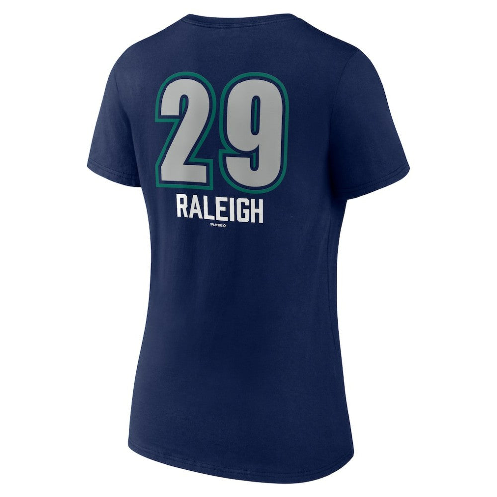 Cal Raleigh Seattle Mariners Women's Name & Number Fastball V-Neck T-Shirt - MLB