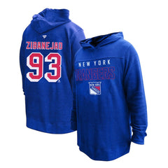 Mika Zibanejad New York Rangers Profile Women's Plus Size Name & Number Thermal Pullover Hoodie - Blue - NHL