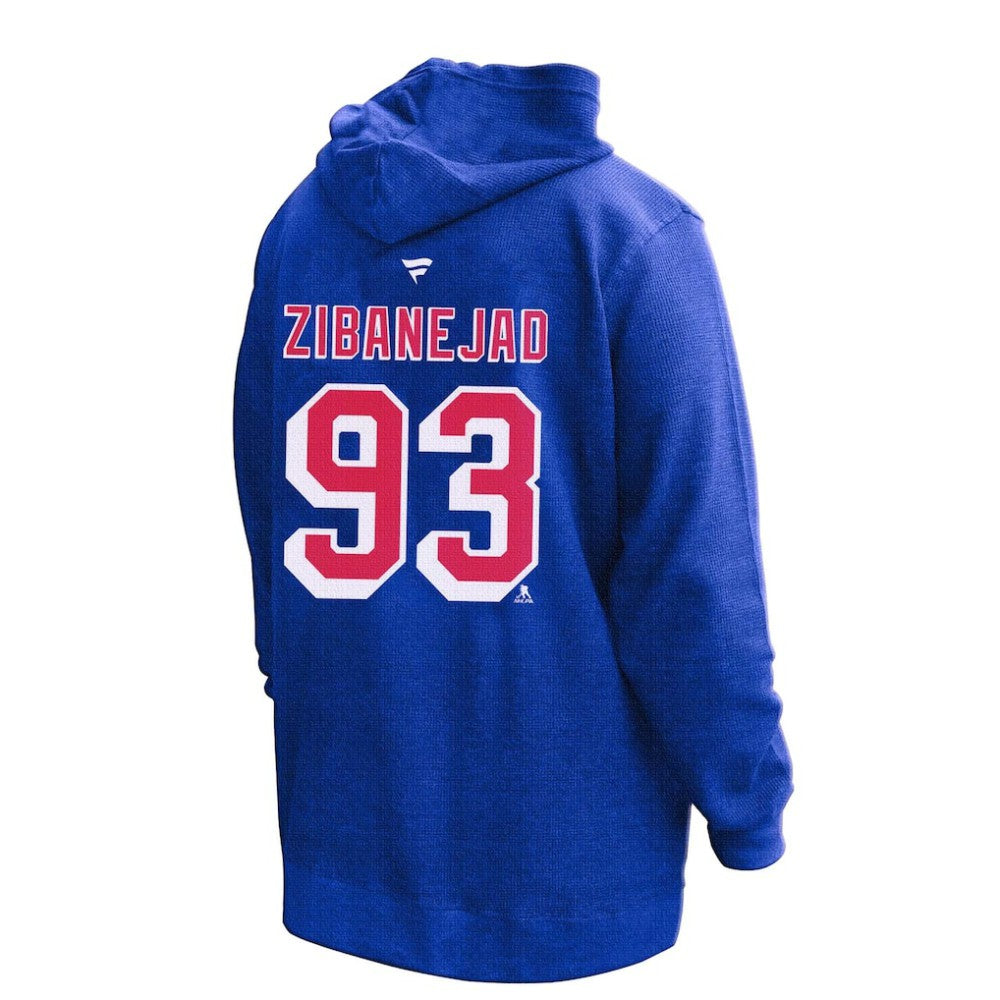 Mika Zibanejad New York Rangers Profile Women's Plus Size Name & Number Thermal Pullover Hoodie - Blue - NHL
