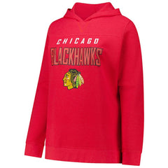 Connor Bedard Chicago Blackhawks Profile Women's Plus Size Name & Number Thermal Pullover Hoodie - Red - NHL
