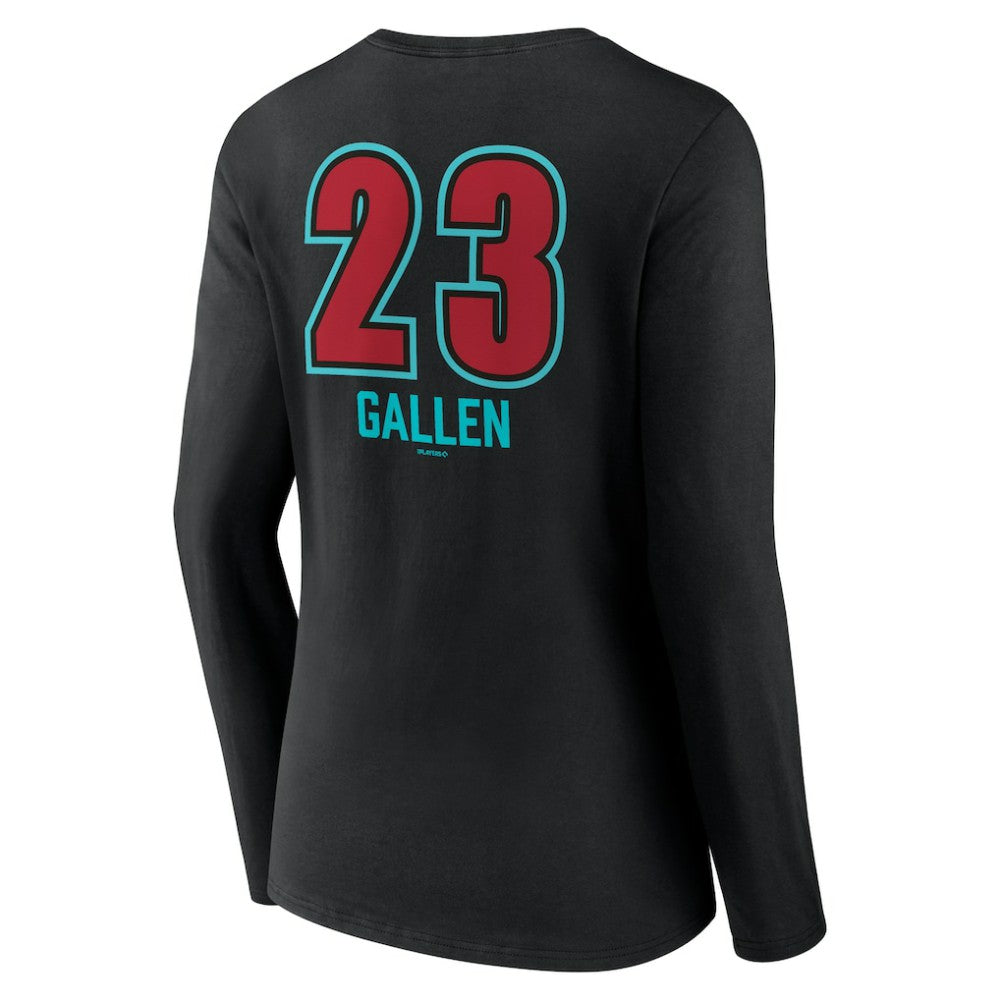 Zac Gallen Arizona Diamondbacks Women's Name & Number Fastball V-Neck Long Sleeve T-Shirt - MLB
