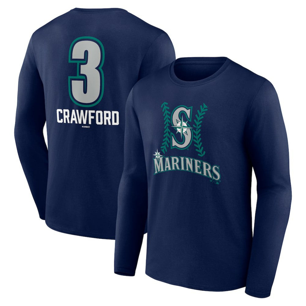 J.P. Crawford Seattle Mariners Name & Number Fastball Long Sleeve T-Shirt - MLB