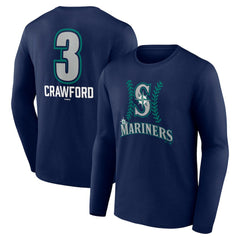 J.P. Crawford Seattle Mariners Name & Number Fastball Long Sleeve T-Shirt - MLB