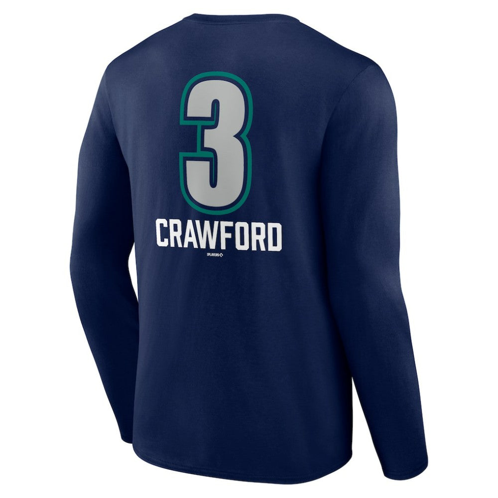 J.P. Crawford Seattle Mariners Name & Number Fastball Long Sleeve T-Shirt - MLB