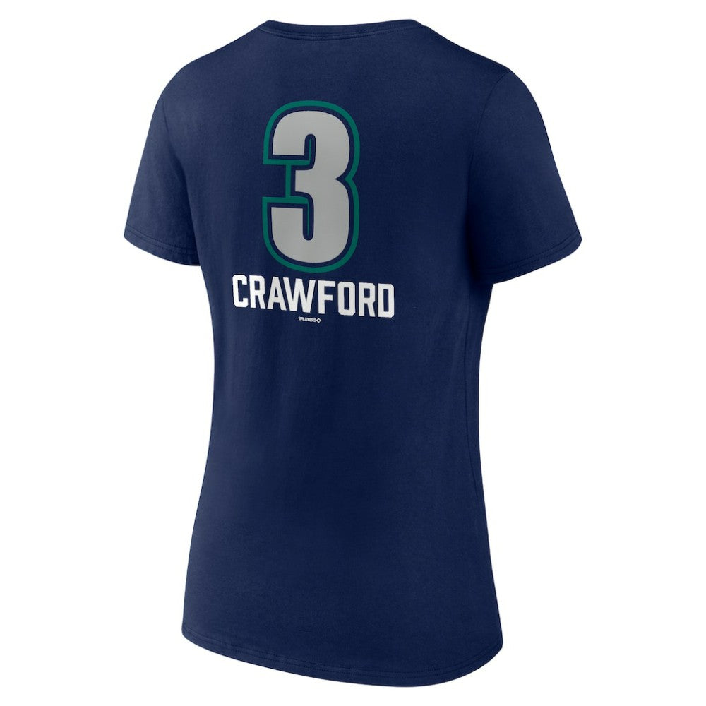 J.P. Crawford Seattle Mariners Women's Name & Number Fastball V-Neck T-Shirt - MLB