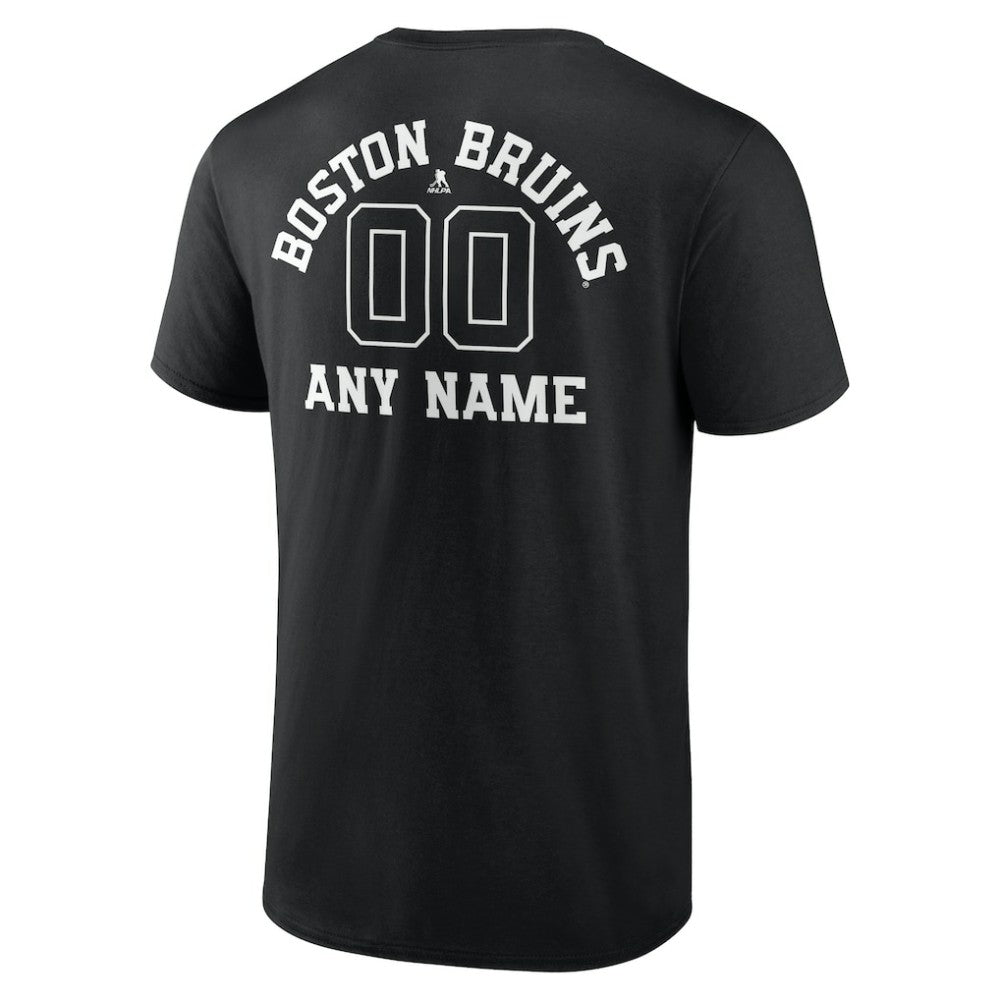 Boston Bruins Personalized Name & Number Monochrome T-Shirt - Black - NHL