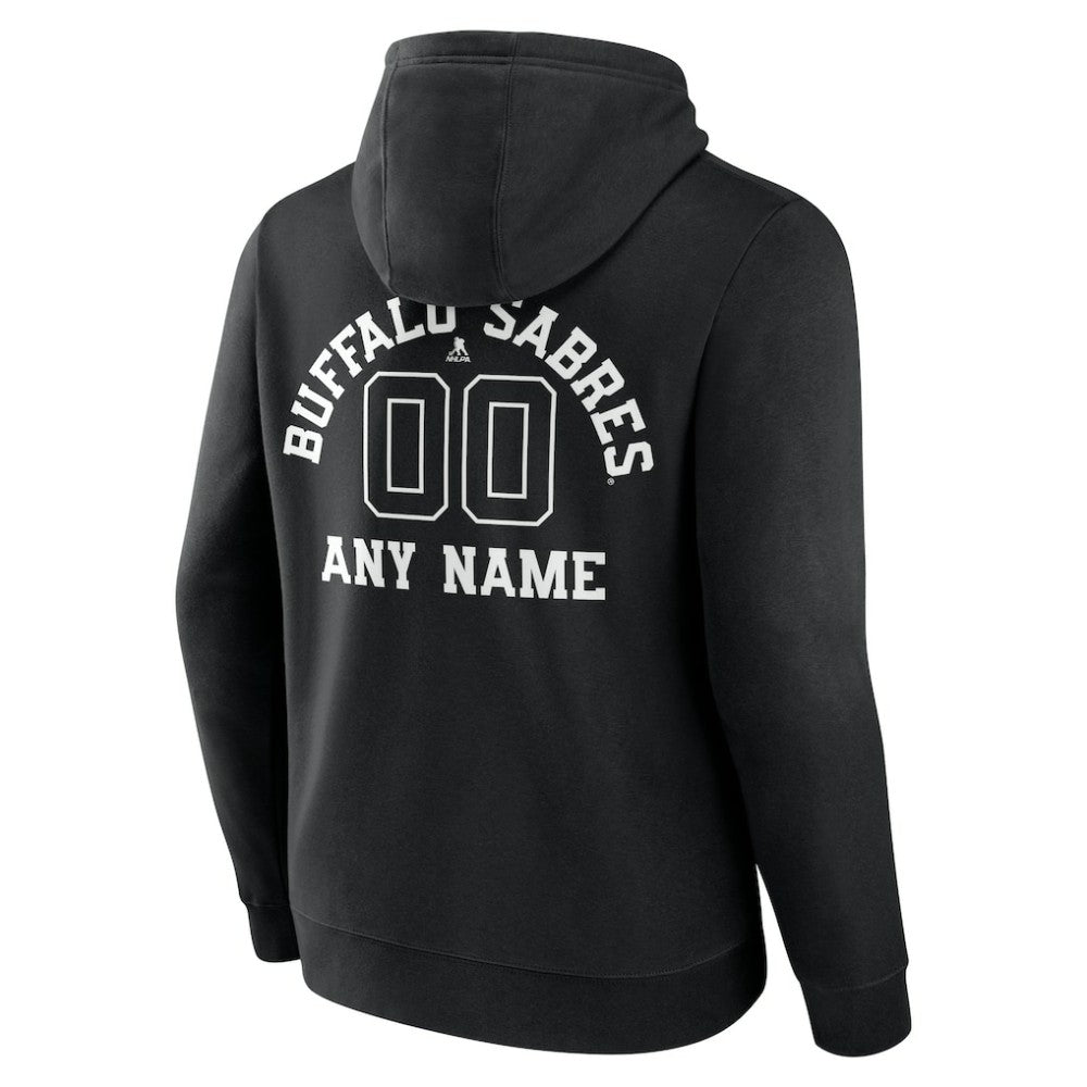 Buffalo Sabres Personalized Name & Number Monochrome Pullover Hoodie - Black - NHL