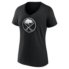 Buffalo Sabres Women's Personalized Name & Number Monochrome V-Neck T-Shirt - Black - NHL