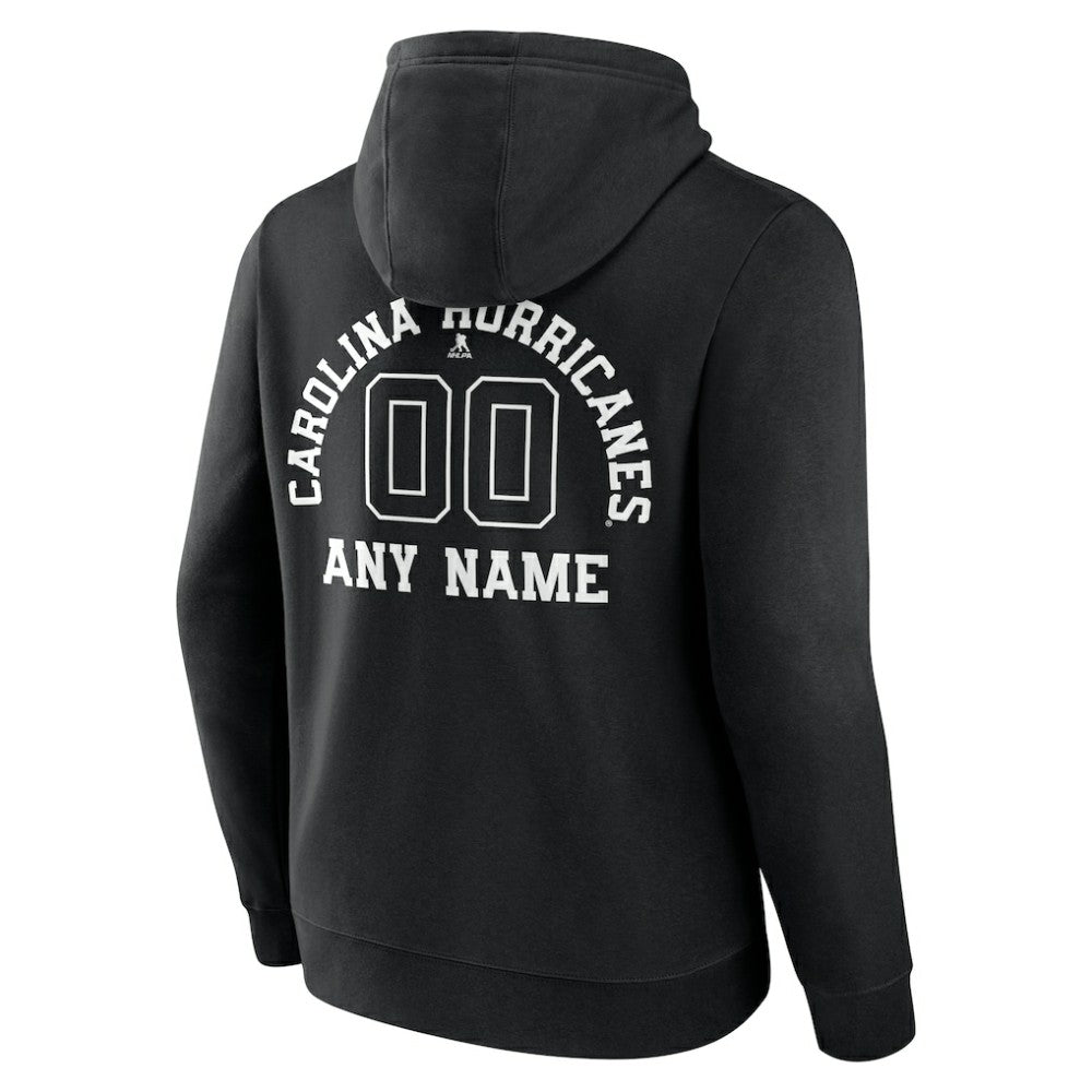 Carolina Hurricanes Personalized Name & Number Monochrome Pullover Hoodie - Black - NHL