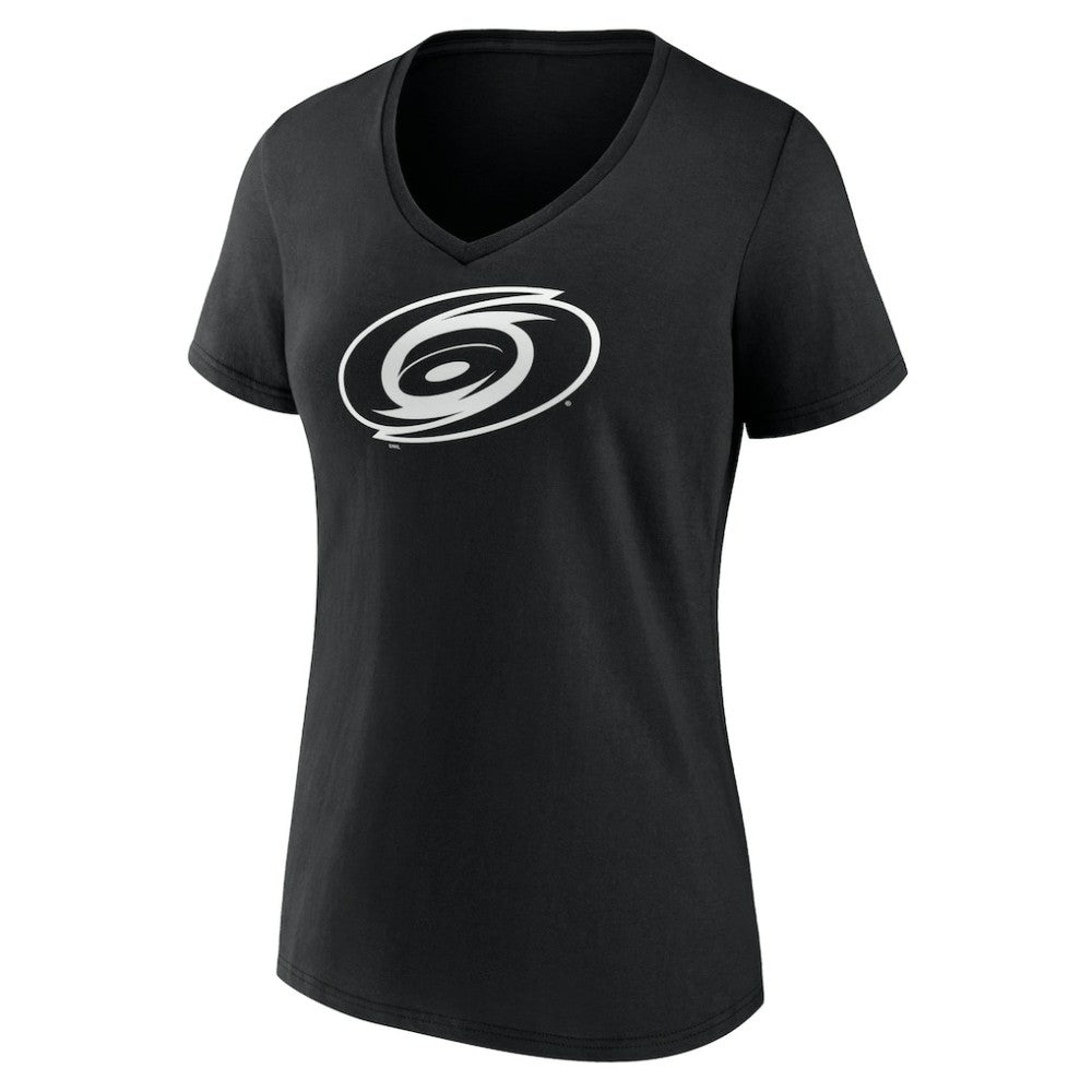 Carolina Hurricanes Women's Personalized Name & Number Monochrome V-Neck T-Shirt - Black - NHL
