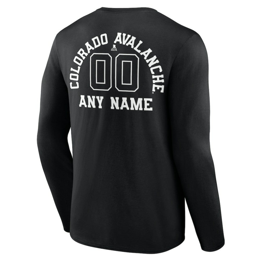 Colorado Avalanche Personalized Name & Number Monochrome Long Sleeve T-Shirt - Black - NHL