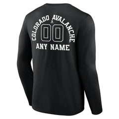 Colorado Avalanche Personalized Name & Number Monochrome Long Sleeve T-Shirt - Black - NHL