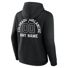 Colorado Avalanche Personalized Name & Number Monochrome Pullover Hoodie - Black - NHL
